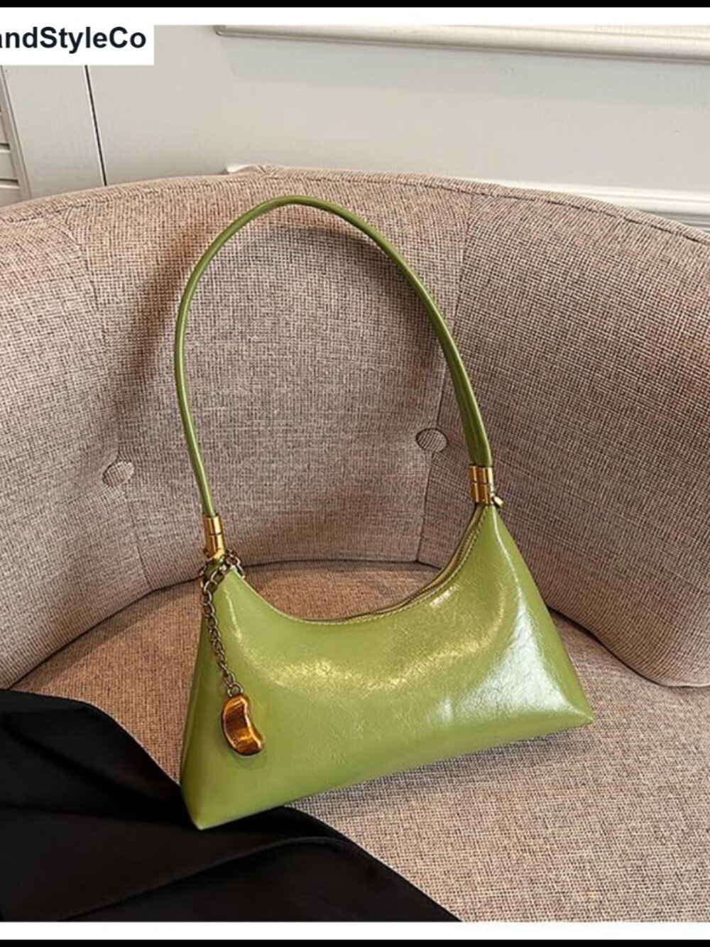 Small Faux Leather Shoulder Bag Women 2 Strap Underarm Clutch Retro Purse - Picture 3 of 6